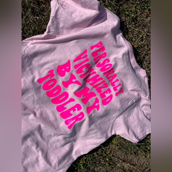 S-XL pink “personally victimized by my toddler” T-shirt - Picture 1 of 2